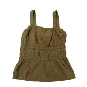 NWT Madewell olive top ruffled dressy olive green sz XXS